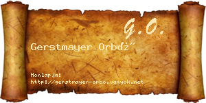 Gerstmayer Orbó névjegykártya